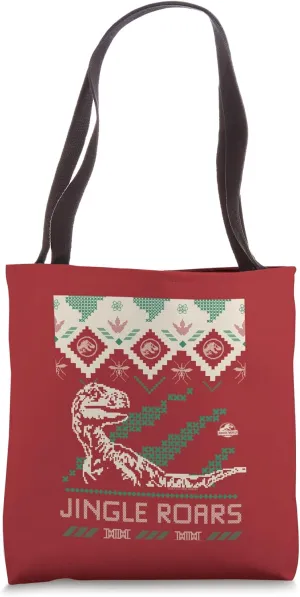 Jurassic World Velociraptor Jingle Roars Tote Bag