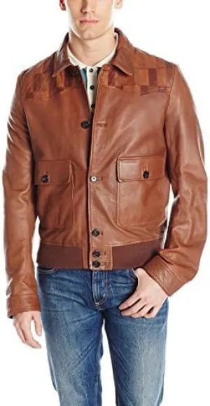 Just Cavalli Men's Leather Daywear Sportwear, Hazelnut, 52