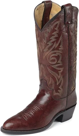 Justin Buck 13" Cowboy Boots for Men - Durable Premium Full-Grain Leather Round Toe Western Boots Build with Cushioned Insole & Full Welt Construction