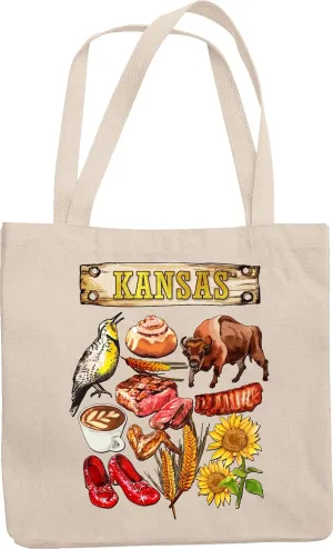 Kansas. United States Souvenir Or Any Ocn Reusable Tote Bag For Tourist, Traveler, Man Or Woman Born In Kansas, US Citizen, Mom, Dad, Resident And Foreigner