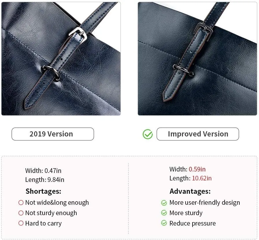 Kattee Vintage Genuine Leather Tote Shoulder Bag for Women Satchel Handbag with Top Handles