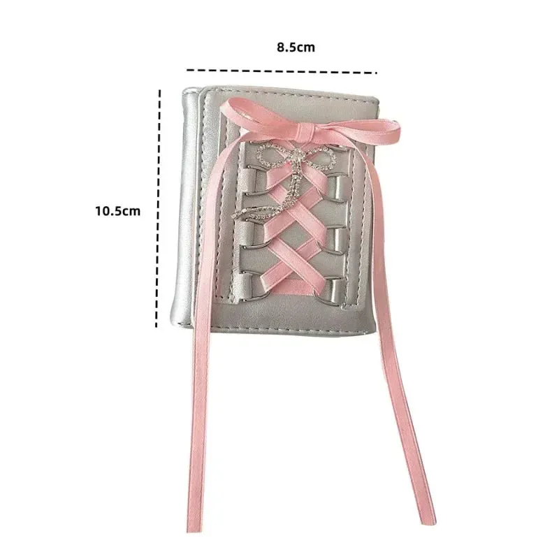 Kawaii Bow Mini Wallet for Women 💖✨ | Cute PU Leather Coin Purse in Y2K Style 🌈 | Adorable Casual Accessory 🎀