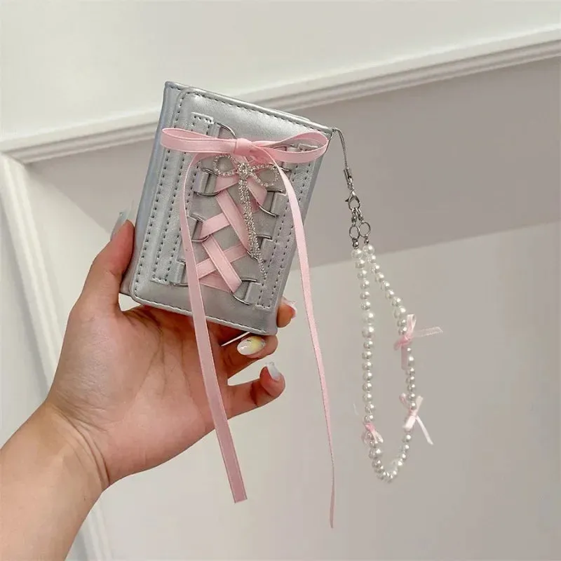 Kawaii Bow Mini Wallet for Women 💖✨ | Cute PU Leather Coin Purse in Y2K Style 🌈 | Adorable Casual Accessory 🎀