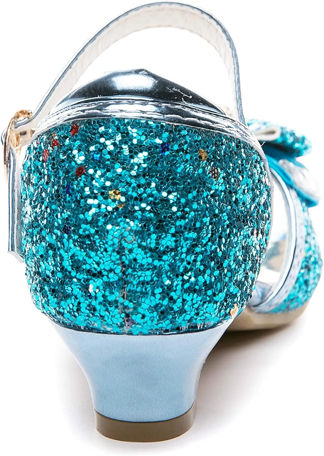 Kid Girls Glitter Wedding Sandals Sequin Party Bridesmaids Princess Crystal High Heels Shoes