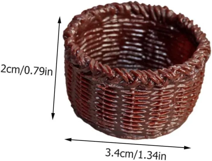 Kisangel 4sets 6pcs Mini Basket Creative Storage Decor for Dollhouses Multi Use Miniature Furniture Smooth Surface Design for DIY Projects and Home Ornaments 6pcs*4