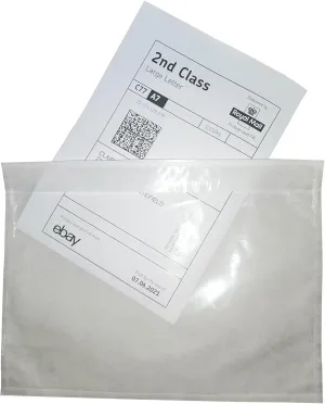 LabelMore 200 pcs 6" x 9" Clear Plastic Adhesive Packing List Envelope Mailing bag Shipping label Pouch Return Label Documents