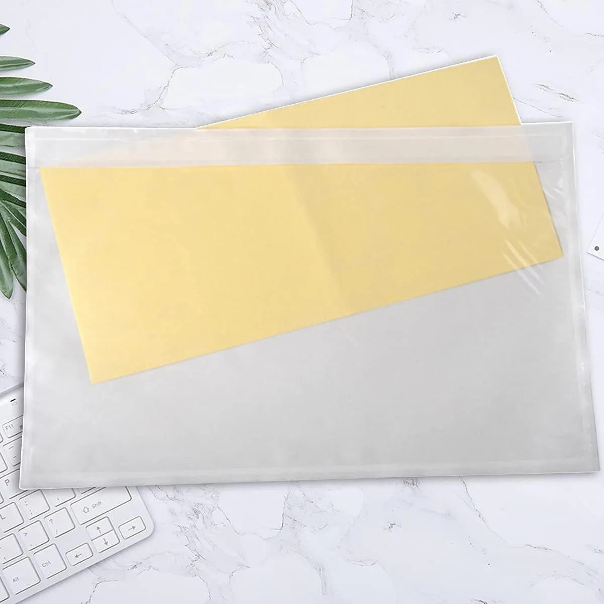 LabelMore 200 pcs 6" x 9" Clear Plastic Adhesive Packing List Envelope Mailing bag Shipping label Pouch Return Label Documents
