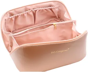 Large Travel Makeup Bag – Waterproof Cosmetic Case, Portable Beauty Organizer with Fixed Divider, Spacious Toiletry Bag for Skincare, Brushes & Accessories, Durable Handle (The Girls II)