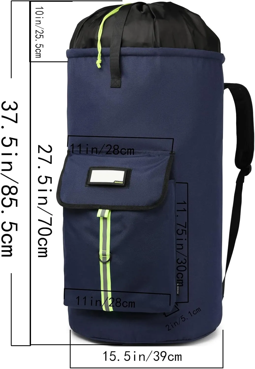 laundry bag backpack, extra-large heavy duty laundry bags, laundry backpack for college students, with drawstring closure (Dark blue laundry bag backpack)
