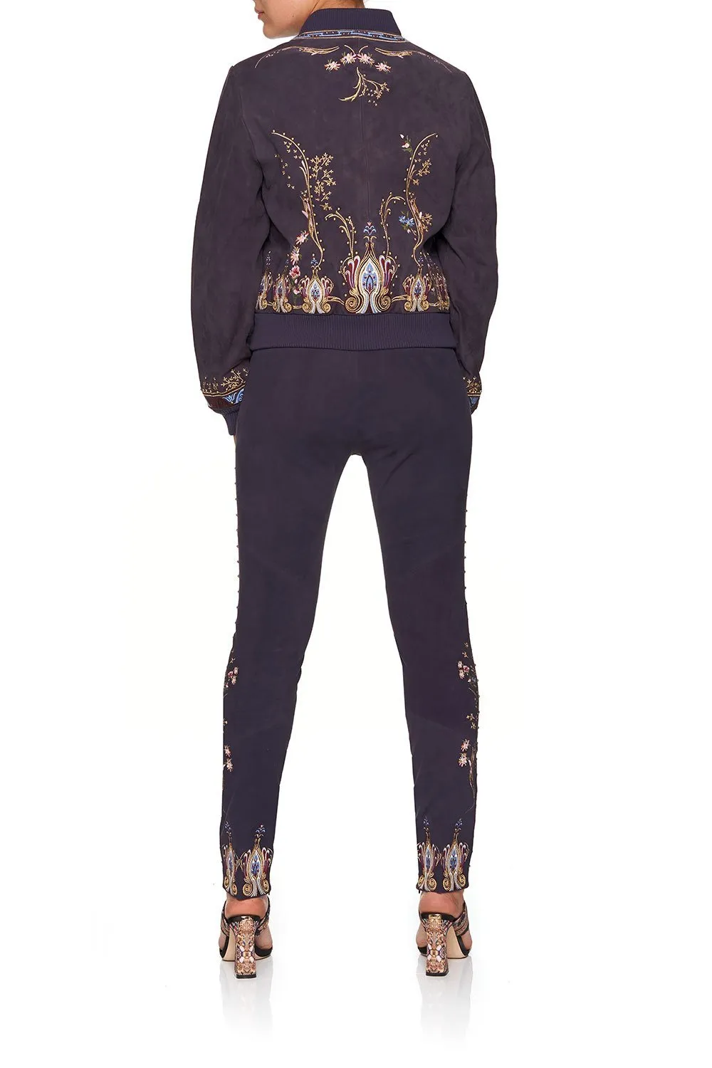 LEATHER BOMBER JACKET WILD FLOWER