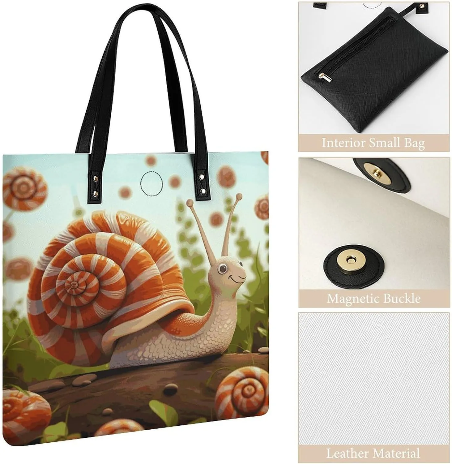 Leather Handbag for Women Tote Bag with Magnetic Buckle Angel with Blue Wings Crossbody Bag Shoulder Bags