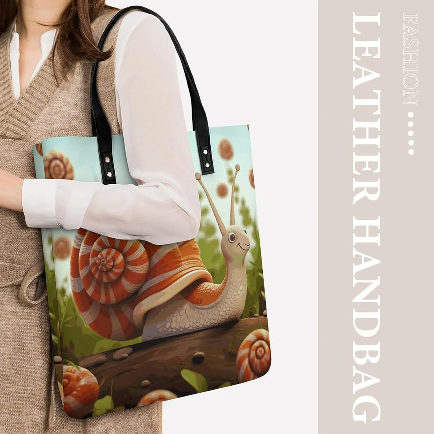Leather Handbag for Women Tote Bag with Magnetic Buckle Angel with Blue Wings Crossbody Bag Shoulder Bags