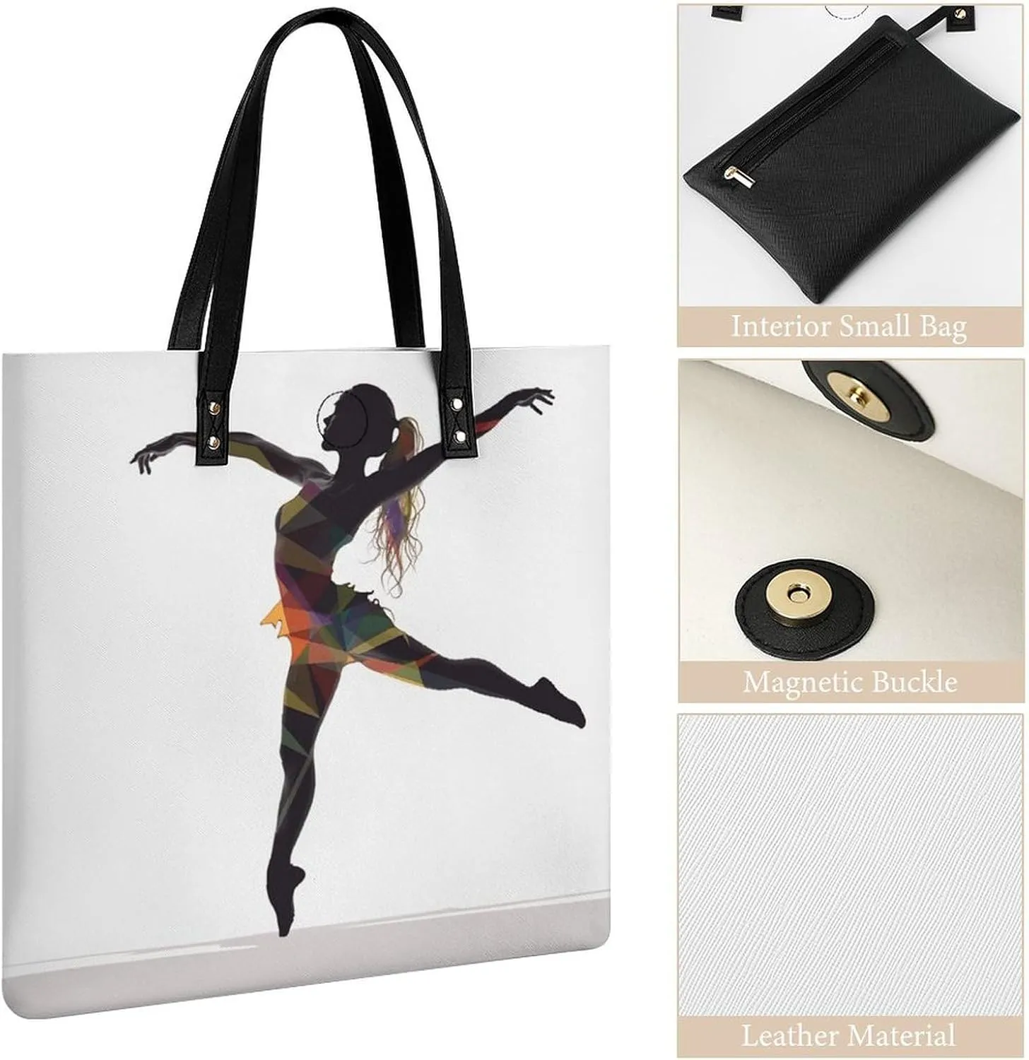 Leather Handbag for Women Tote Bag with Magnetic Buckle Boat Map Crossbody Bag Shoulder Bag