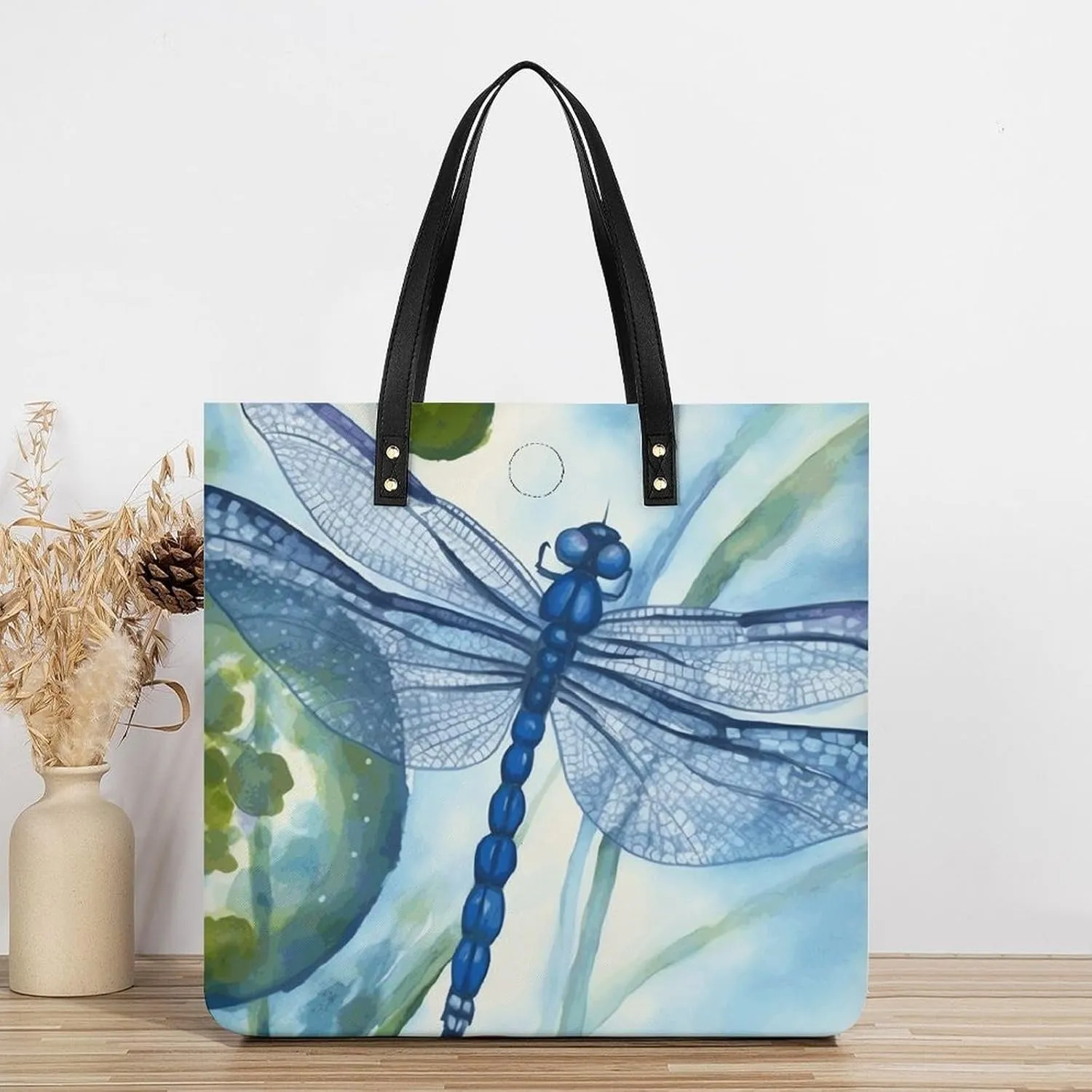 Leather Handbag for Women Tote Bag with Magnetic Buckle Cute Cockatiel Crossbody Bag Shoulder Bag