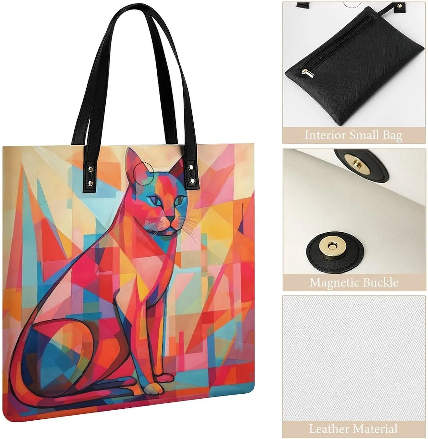 Leather Handbag for Women Tote Bag with Magnetic Buckle Rocks And Pebbles Crossbody Bag Shoulder Bags