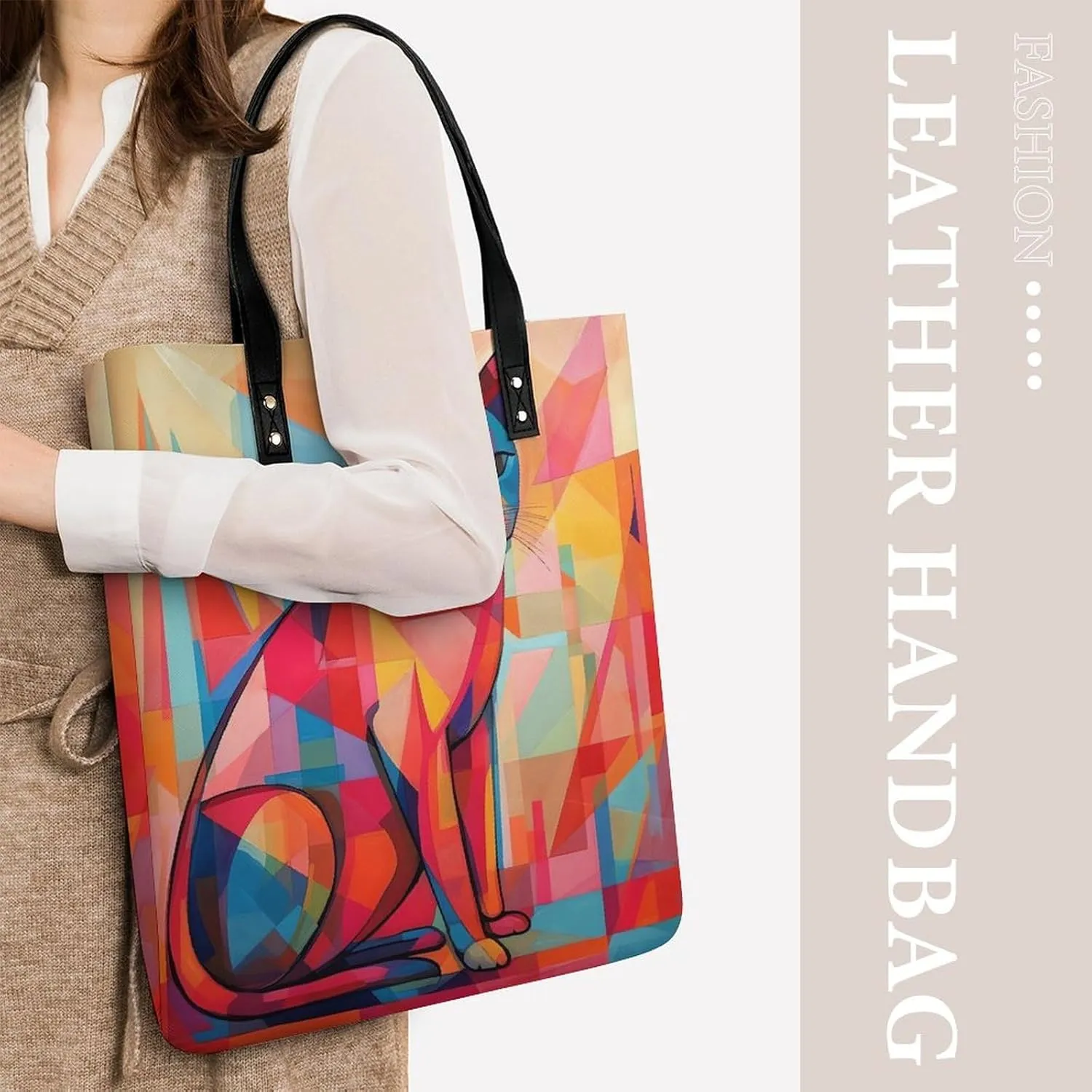 Leather Handbag for Women Tote Bag with Magnetic Buckle Rocks And Pebbles Crossbody Bag Shoulder Bags