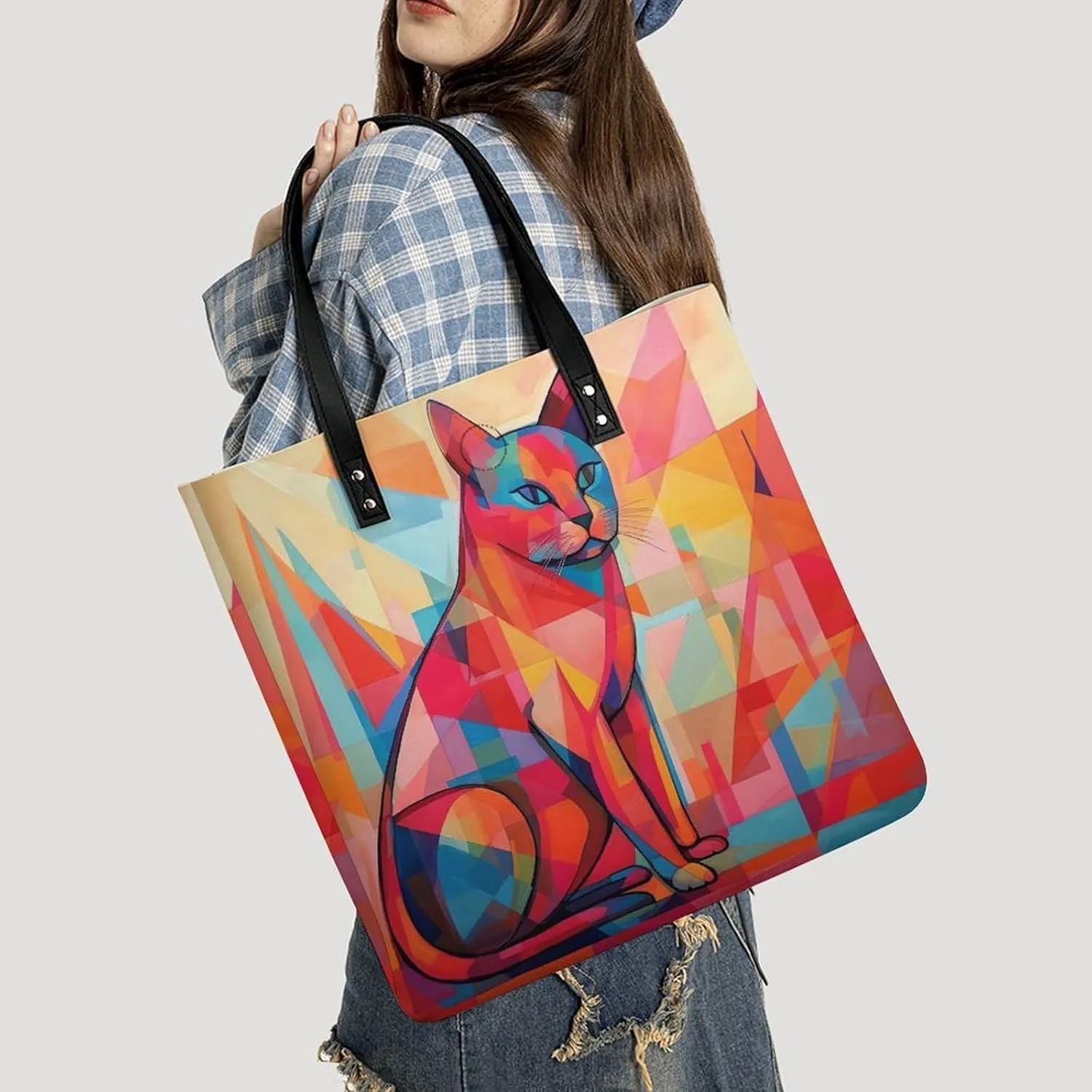 Leather Handbag for Women Tote Bag with Magnetic Buckle Rocks And Pebbles Crossbody Bag Shoulder Bags