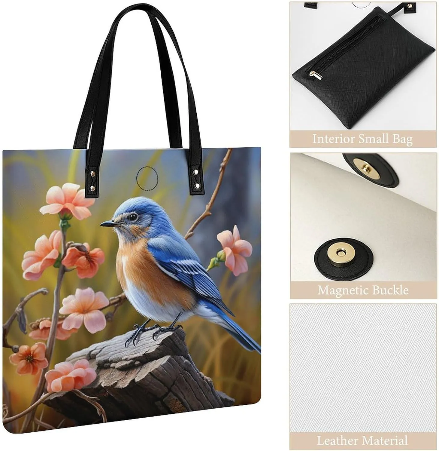 Leather Handbag for Women Tote Bag with Magnetic Buckle Visual Illusion Crossbody Bag Shoulder Bag