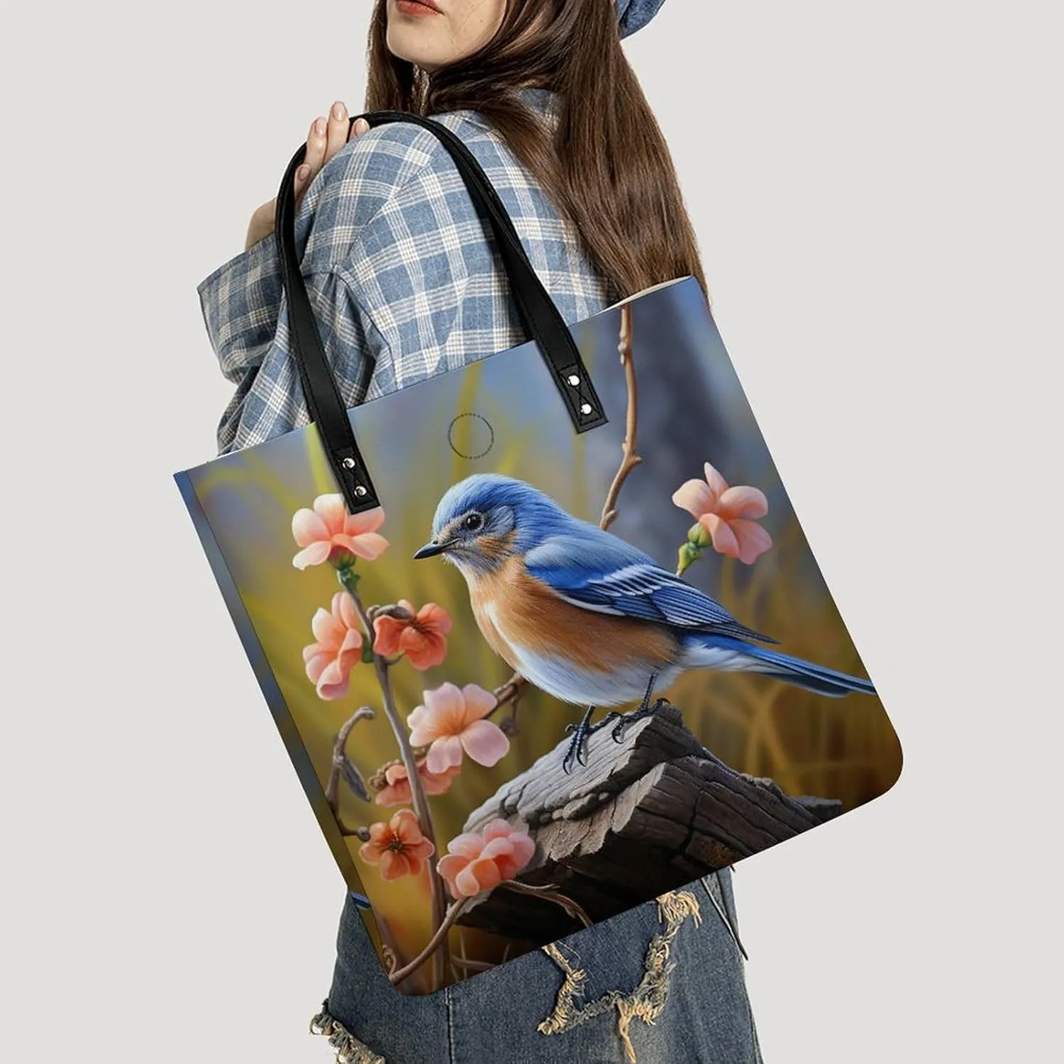 Leather Handbag for Women Tote Bag with Magnetic Buckle Visual Illusion Crossbody Bag Shoulder Bag