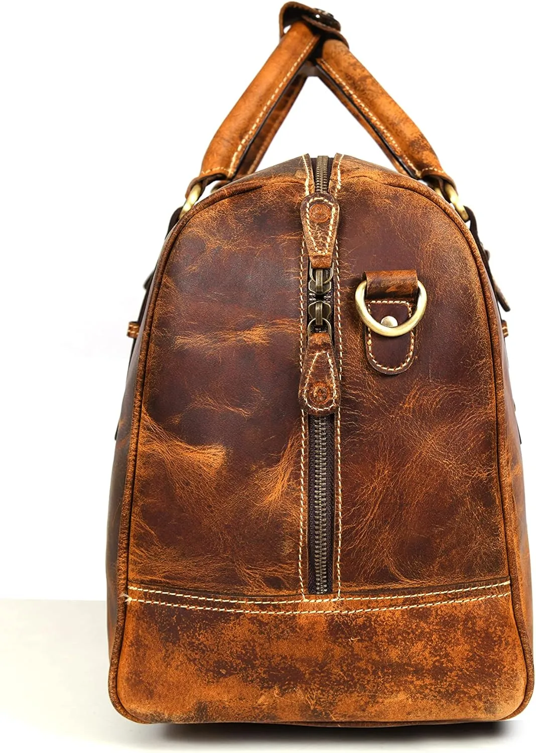 Leather Travel Duffel Bag | Gym Sports Bag Airplane Luggage Carry-On Bag | Gift for Father's Day by Aaron Leather Goods