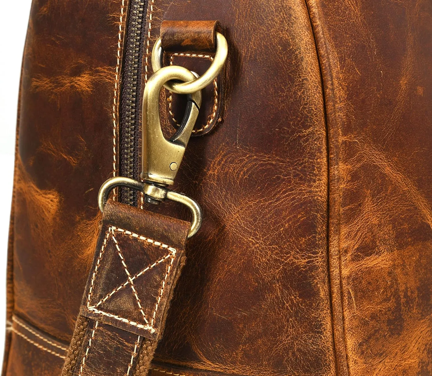 Leather Travel Duffel Bag | Gym Sports Bag Airplane Luggage Carry-On Bag | Gift for Father's Day by Aaron Leather Goods