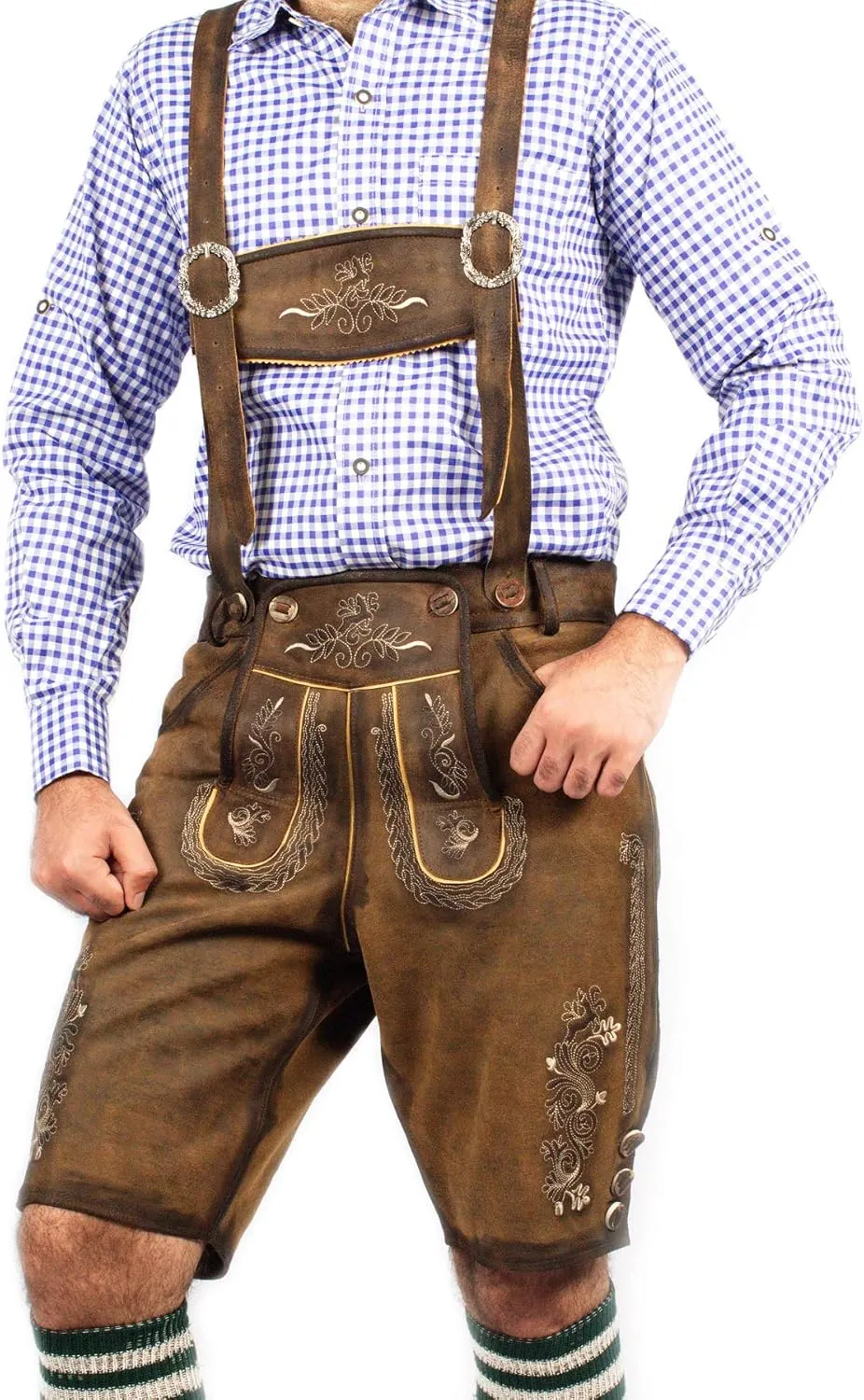 Lederhosen Store | Oktoberfest Bavarian Short Lederhosen Men | Traditional Authentic German Outfit