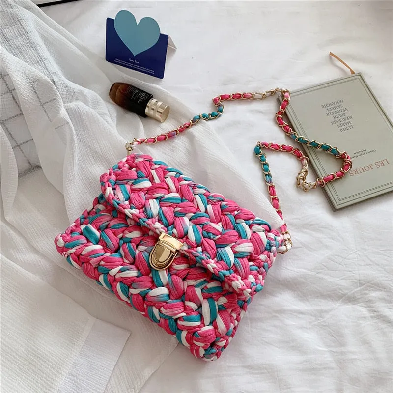 LeSac Mini Chunky Braid Knit Flap Bags
