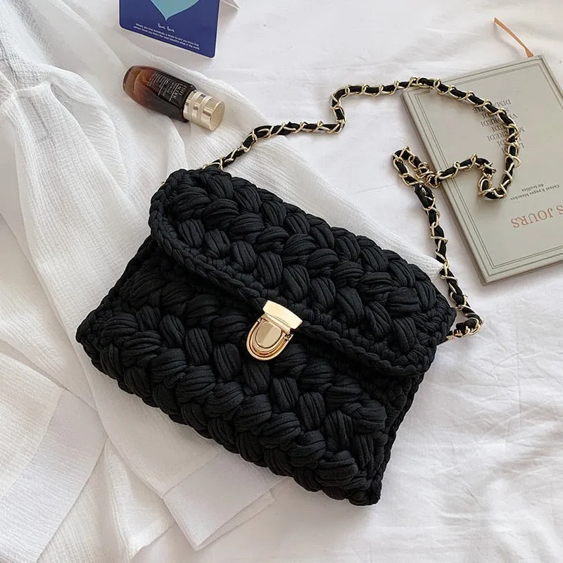 LeSac Mini Chunky Braid Knit Flap Bags