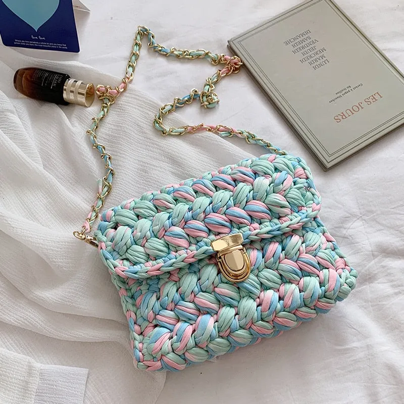 LeSac Mini Chunky Braid Knit Flap Bags