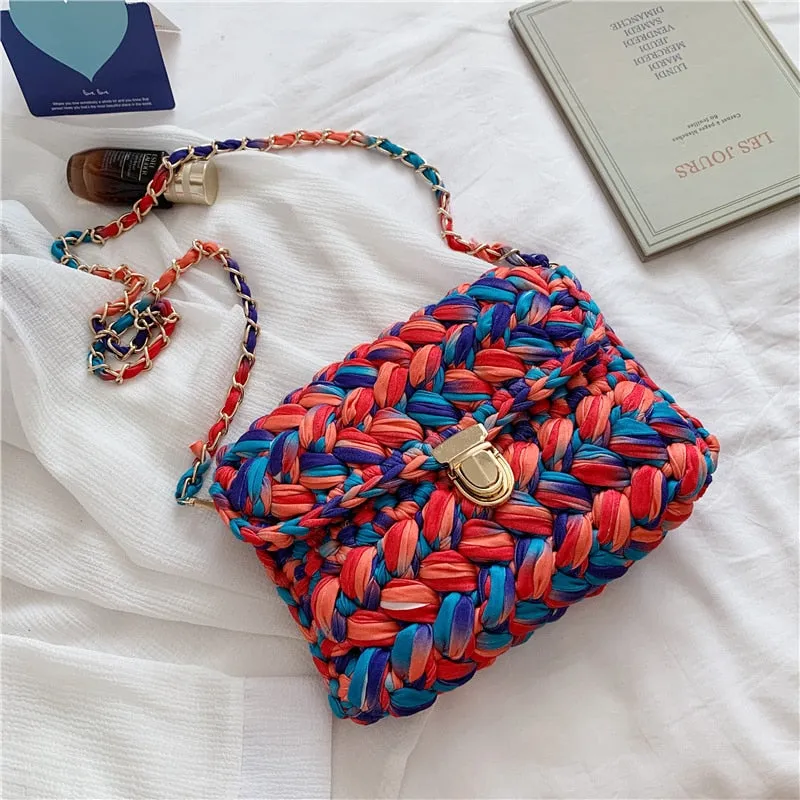 LeSac Mini Chunky Braid Knit Flap Bags