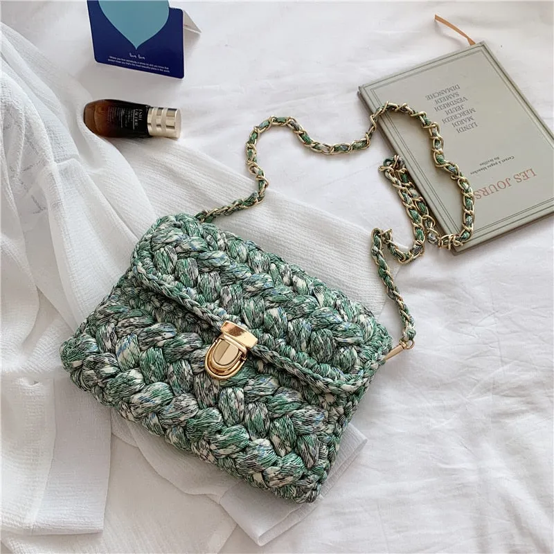 LeSac Mini Chunky Braid Knit Flap Bags