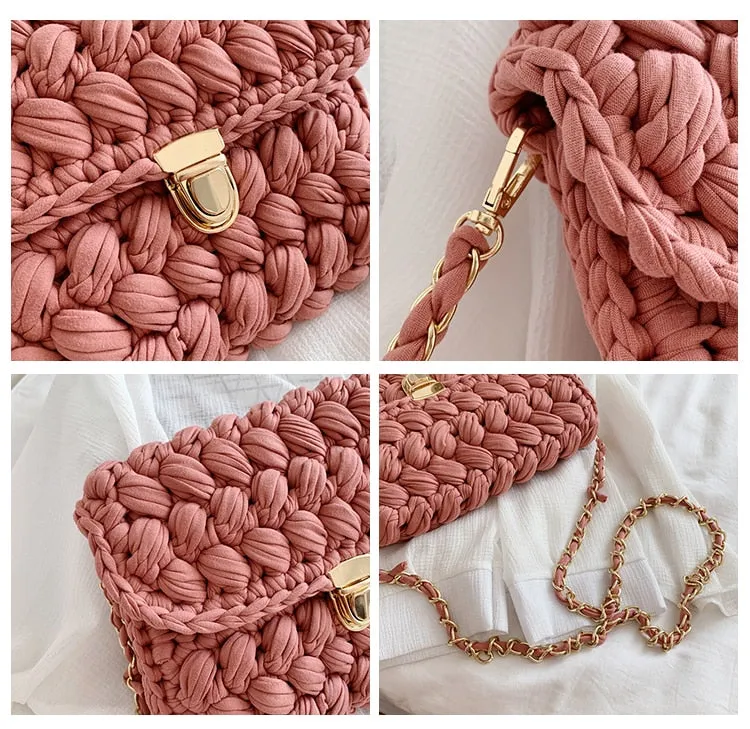 LeSac Mini Chunky Braid Knit Flap Bags