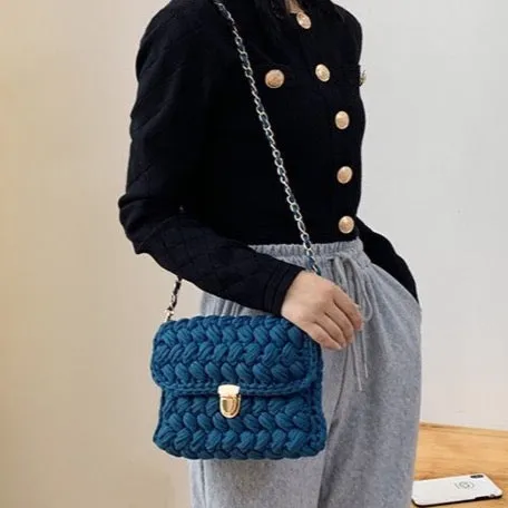 LeSac Mini Chunky Braid Knit Flap Bags