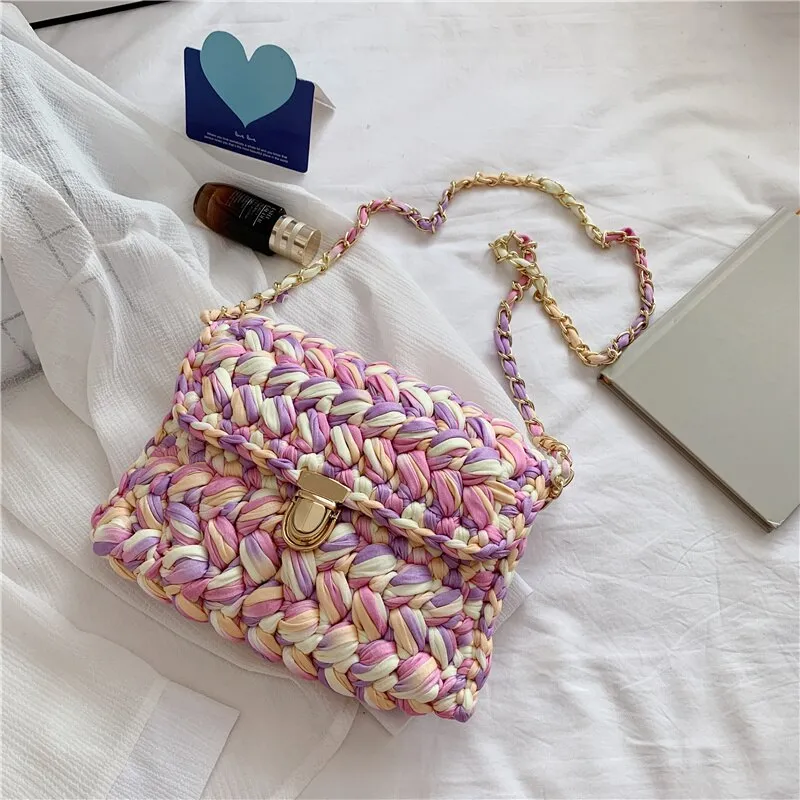 LeSac Mini Chunky Braid Knit Flap Bags