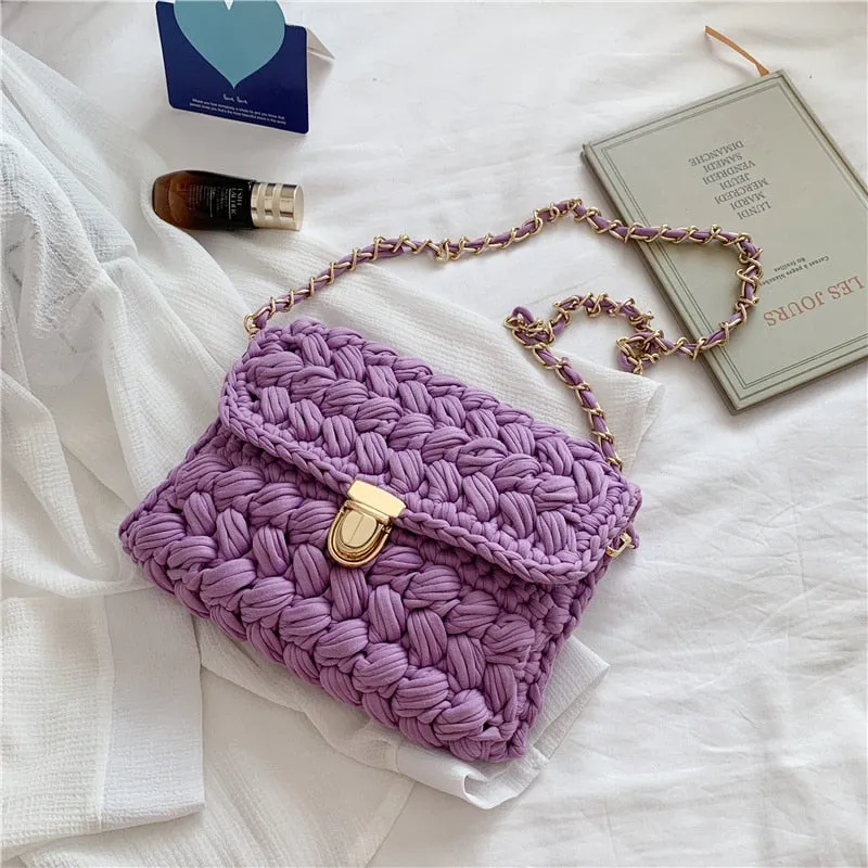 LeSac Mini Chunky Braid Knit Flap Bags