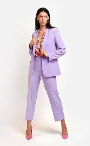 Lilac Blazer Jacket With Embroidery Cut Out
