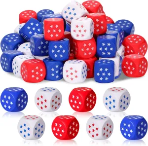 Liliful 30 Pcs 4th of July Stress Balls Bulk 1.57 Inch Mini Patriotic Stress Balls Red White and Blue Star Cubes Relief Fidget Toys for Independence Day Memorial Day Party Supplies