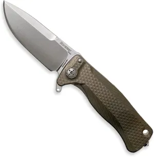 Lion Steel SR22 B Sleipner Frame Lock Folding Pocket Knife - Bronzed Titanium Handle, IKBS Ball Bearing System, Dual Carry Clip, one size