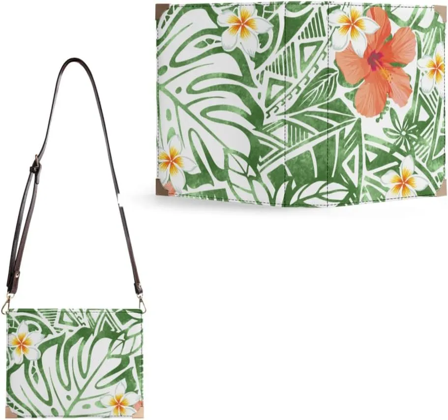 Literature Lovers Crossbody Bag Polynesian Custom Tribal Crossbody Bag Student Women Square Crossbody Bag