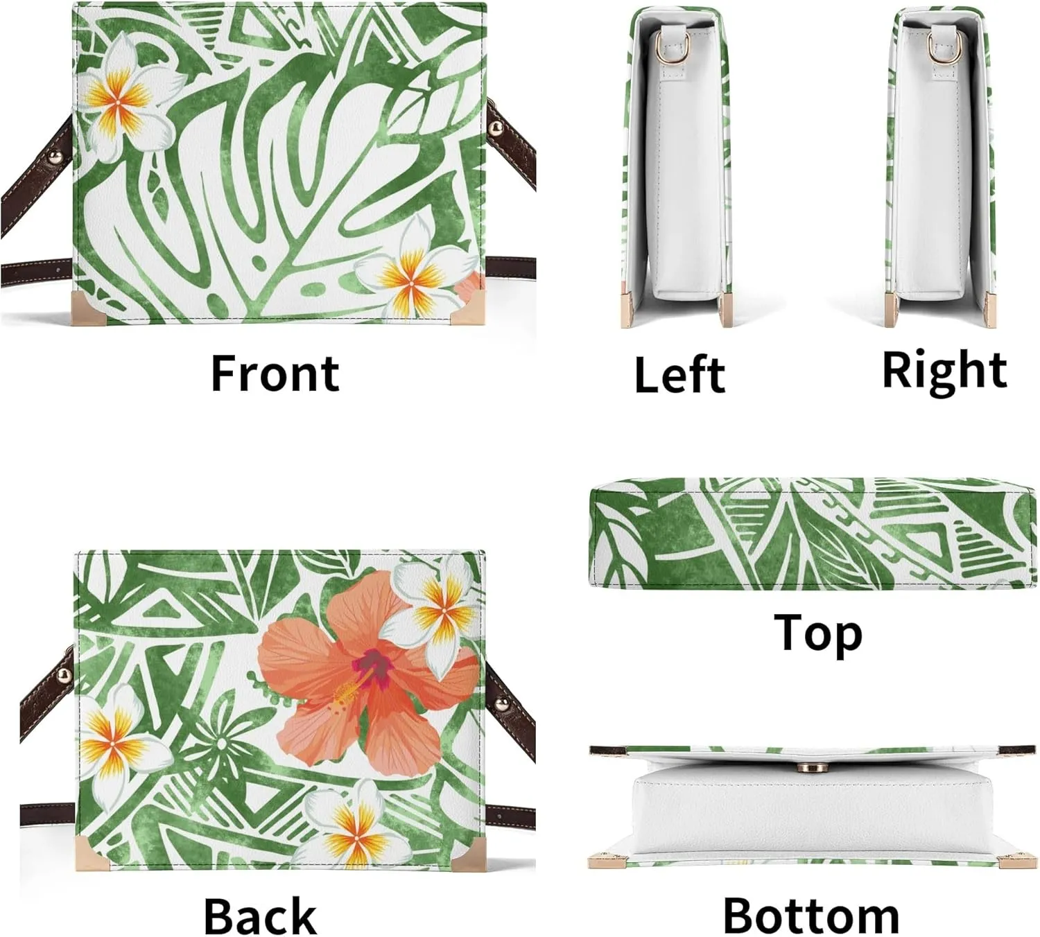 Literature Lovers Crossbody Bag Polynesian Custom Tribal Crossbody Bag Student Women Square Crossbody Bag