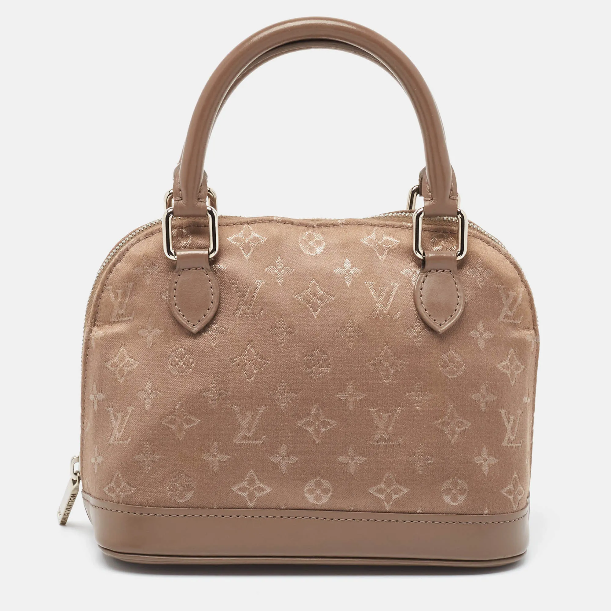 Louis Vuitton Taupe Monogram Satin And Leather Mini Alma Bag