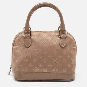 Louis Vuitton Taupe Monogram Satin And Leather Mini Alma Bag