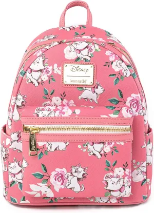 Loungefly Disney The Aristocats Marie Pink Floral Allover-Print Mini Fashion Handbag Backpack WDBK1287