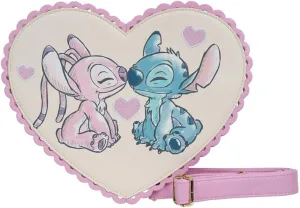 Loungefly Lilo & Stitch Angel Kiss Chocolate Box Heart Crossbody Purse