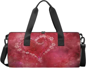 Love Heart Travel Duffel Bag Petals Love Heart Sports Gym Bag Men Women Sports Travel Luggage Bag 17.6”×9”×9 “ Duffel Bag Weekend Overnight Gym Bag Nvenient For Carrying