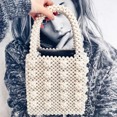 Luxe Pearl Beads Mini Tote - 5 Colors