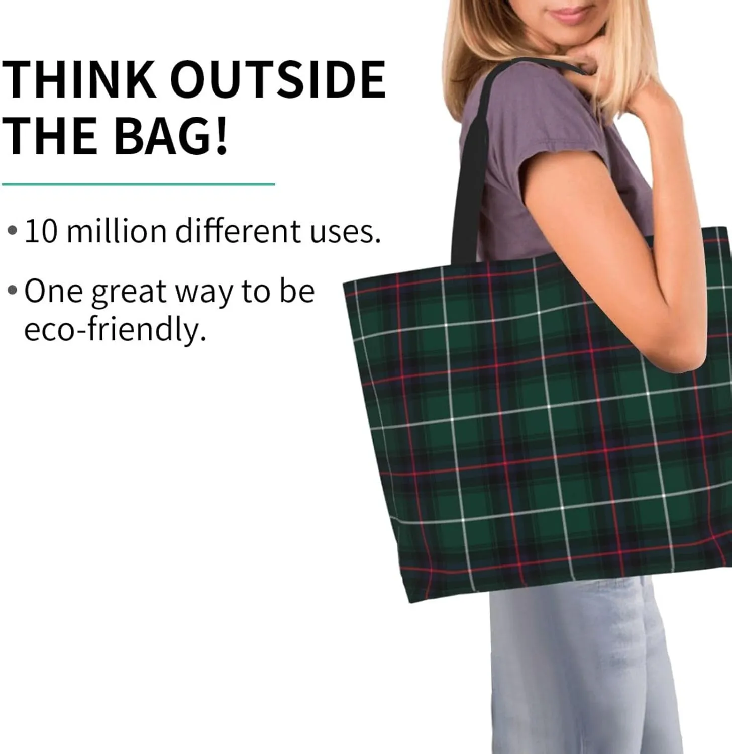 Macduff Dress Ancient Tartan Tote Bag For Women Weekender Travel Bag Reusable Grocery Bags Large Totes Handbags