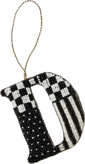 MACKENZIE-CHILDS Monogram Beaded Letter Ornament, Hanging Christmas Tree Ornament, D