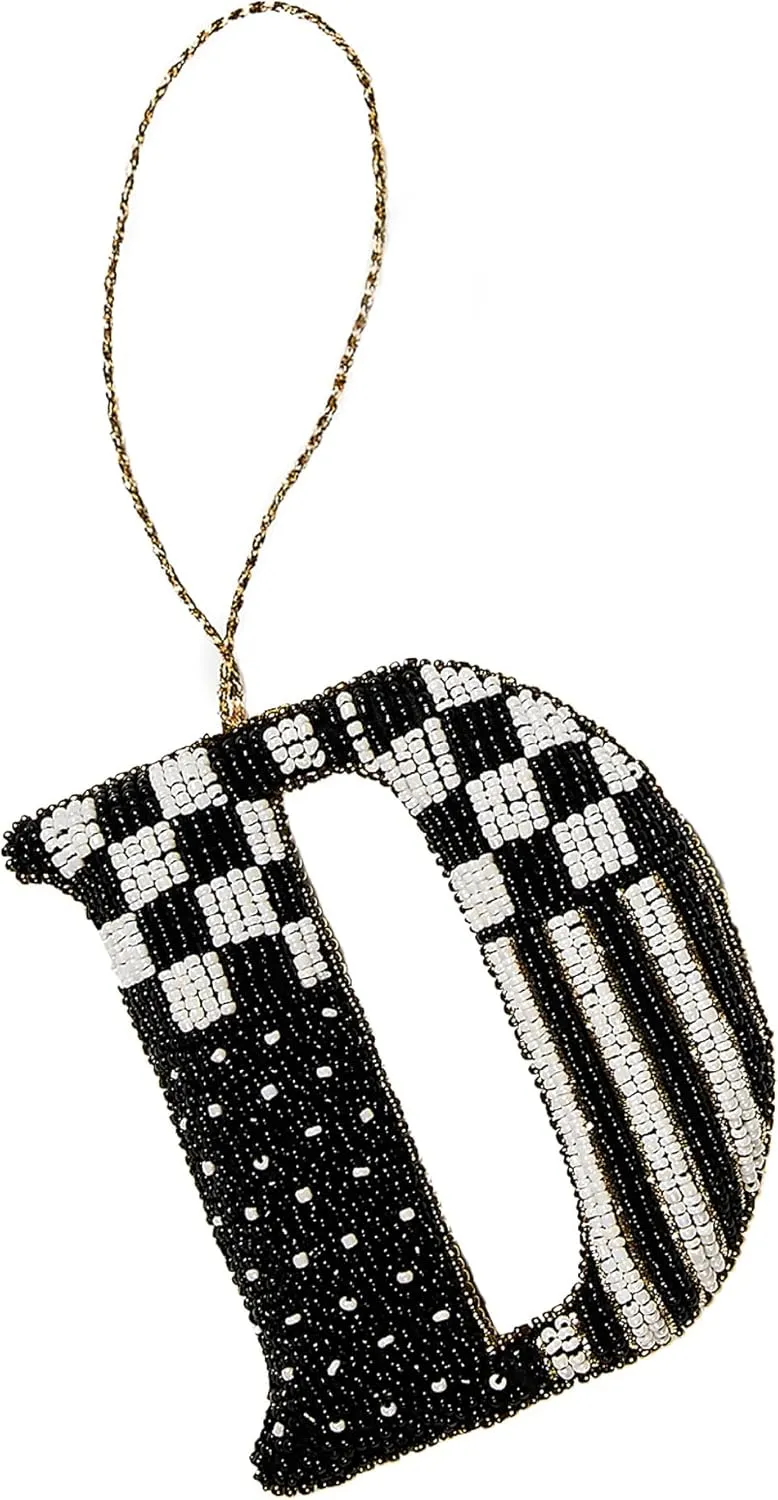 MACKENZIE-CHILDS Monogram Beaded Letter Ornament, Hanging Christmas Tree Ornament, D