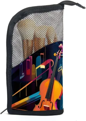 Makeup Bags for Women,Toiletry Bag for Men,Abstract Jazz Art Music Instruments,Travel Cosmetic Bag